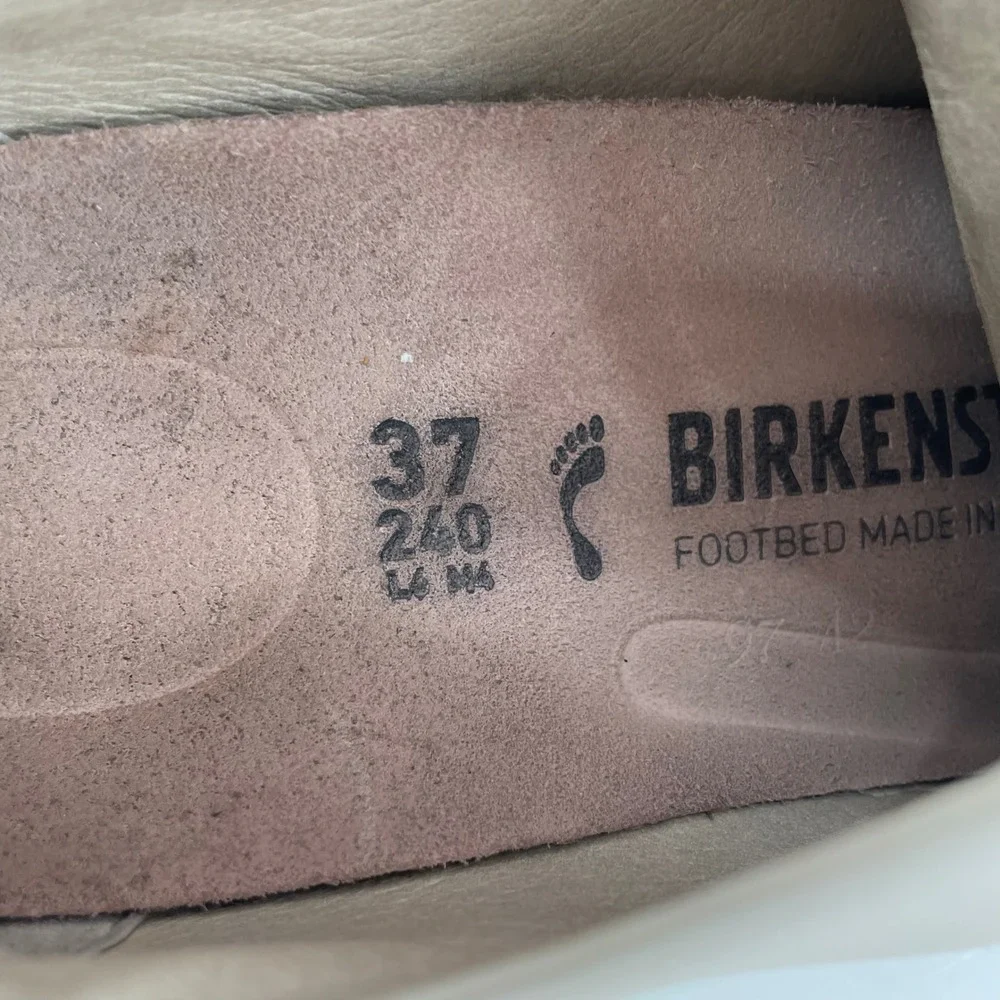 Birkenstock Womens Bend Low Sneaker Size 37 US 6 Eggshell Taupe Leather Nubuck‎